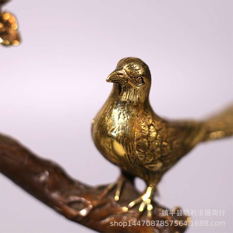 铜喜鹊办公室客厅酒柜子小鸟家居装饰品桌面摆设金属工艺品摆件