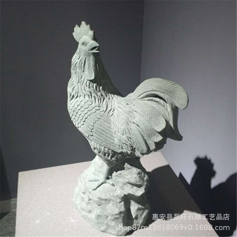 石雕公鸡 青石石头鸡园林广场动物雕塑吉祥如意金鸡报晓十二生肖