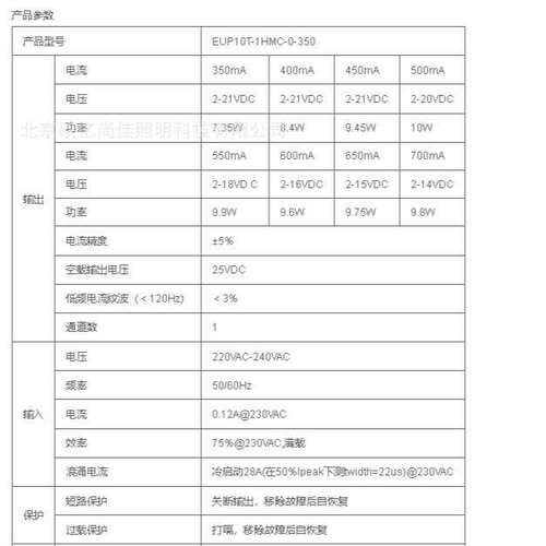 EUCHIPS 欧切斯可控硅 EUP10T-1HMC-0-350 700mA 10W恒流调光电源