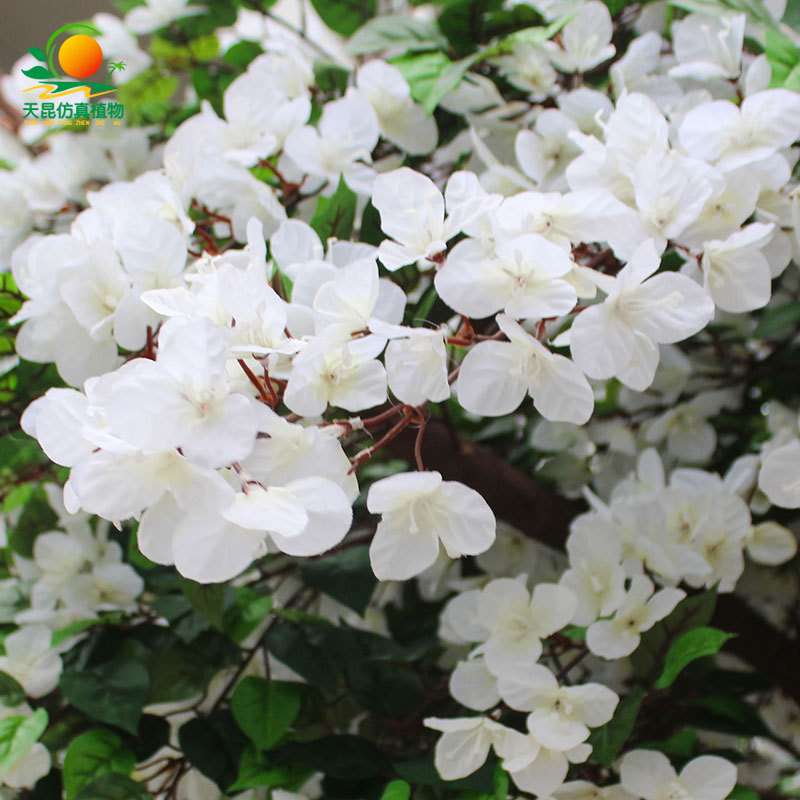 天昆仿真勒杜鹃花树玻璃钢假树婚庆装饰绢布假花厂家直销豆花树