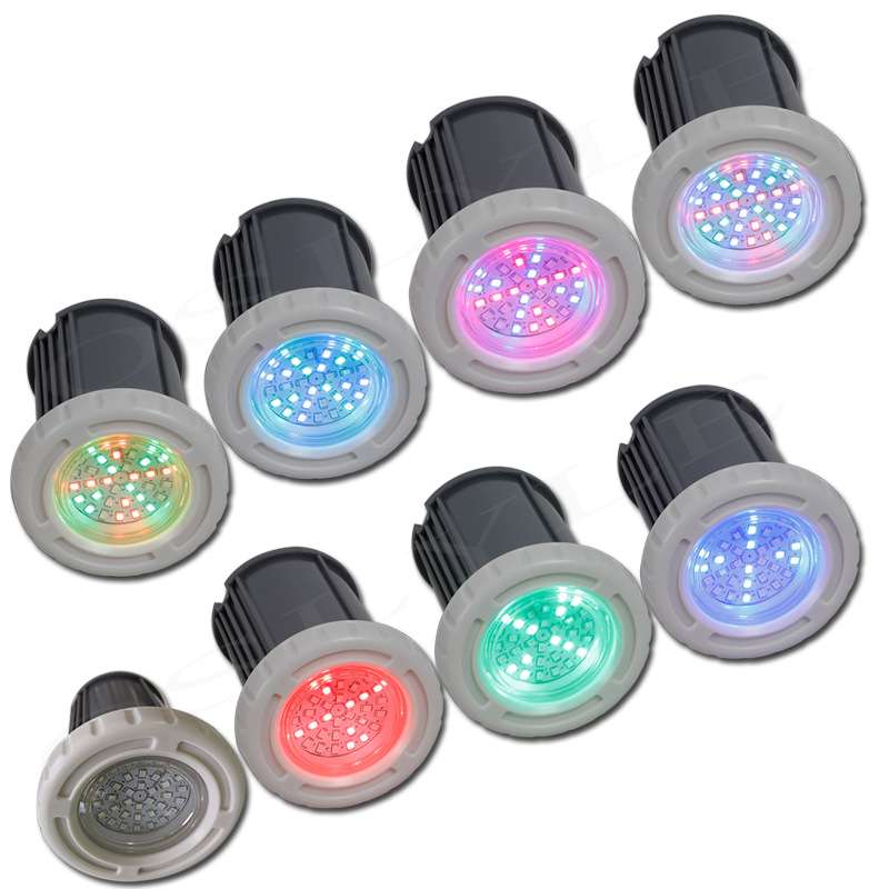 led胶膜玻纤池户外景观泳池嵌入式地埋灯水池水底潜水射灯RGB七彩