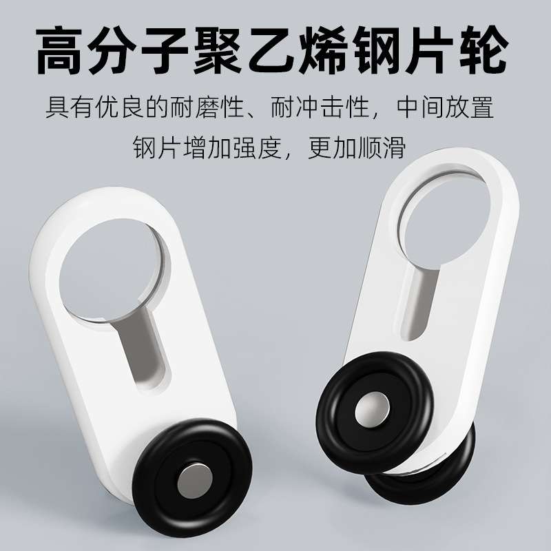静音窗帘轨道双轨滑轨双排滑道窗帘杆窗帘盒一体式双层铝合金滑轮