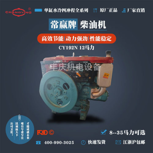 常赢牌CYR192N单缸水冷柴油机12马力电启动手启动可选