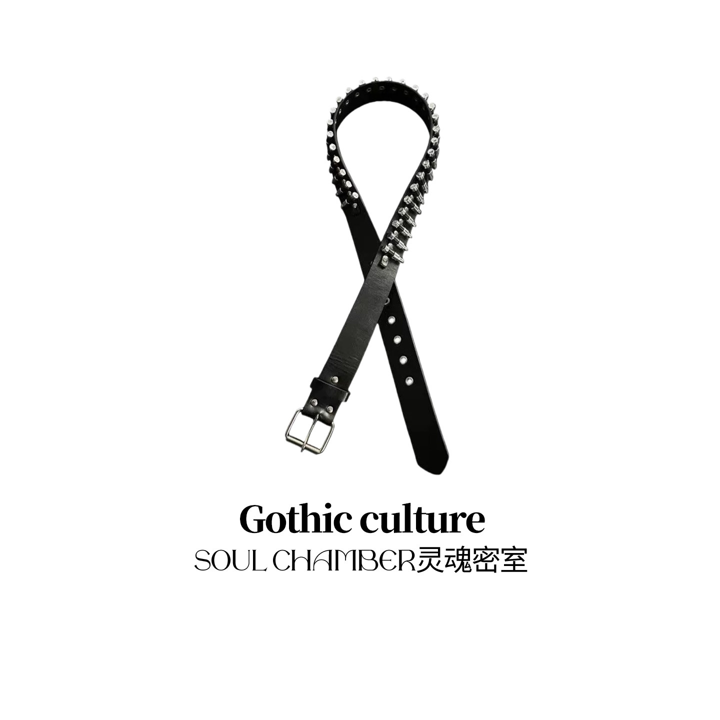 子弹头暗黑系朋克亚文化腰带铆钉
