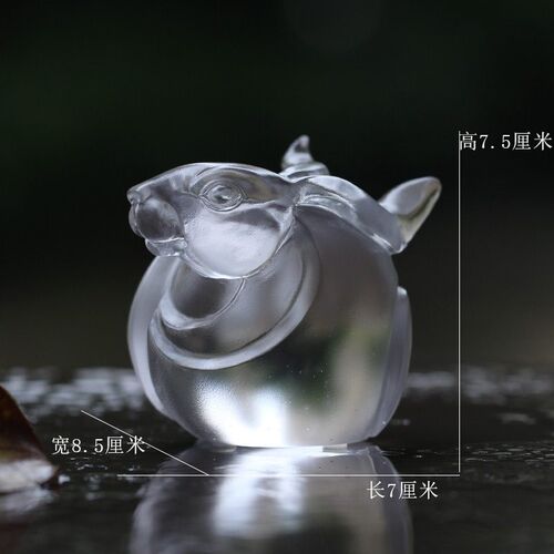 琉璃生肖兔摆件居家客厅装饰柜前台桌面摆放节日亲友送礼工艺品