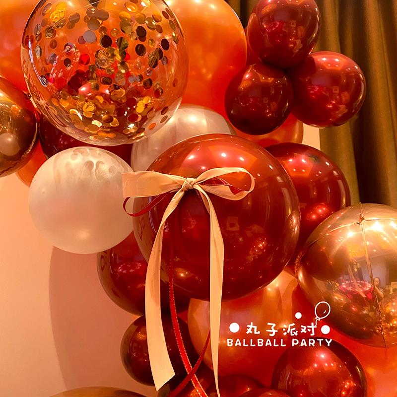 网红订婚宴布置装饰背景墙套餐结婚酒店迎宾家宴定亲kt板气球定制