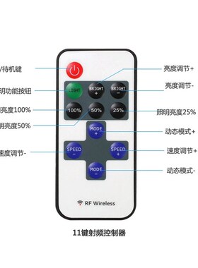 无线RF单色调光器爆闪呼吸渐变遥控器12v24v灯带led光源控制器