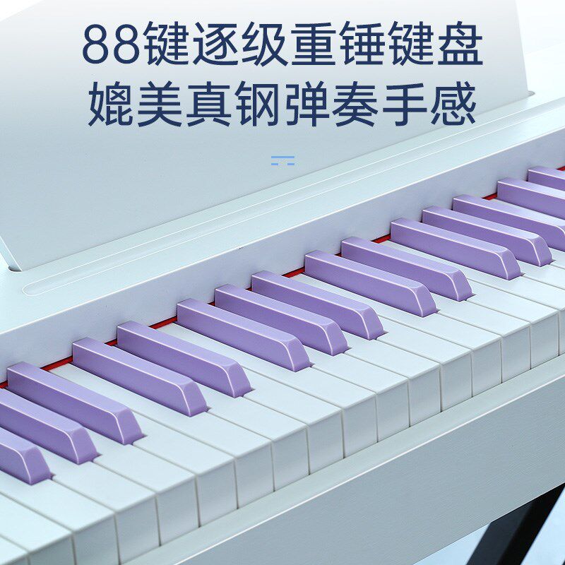 贝多辰B101紫色电钢琴88重锤键成人儿童初学者入门电子琴专业琴图片