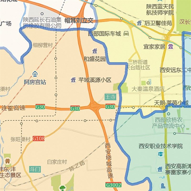 2025新款西安市地图办公室挂图高清防水客厅墙壁贴超大装饰画定制