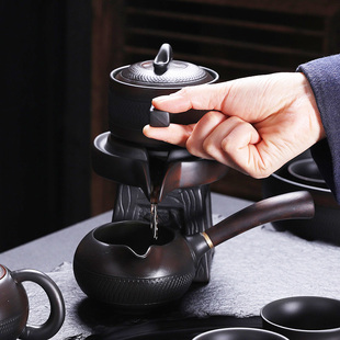 紫陶公道杯创意紫砂茶杯大容量陶瓷木柄侧把分茶杯手工跳刀大茶海