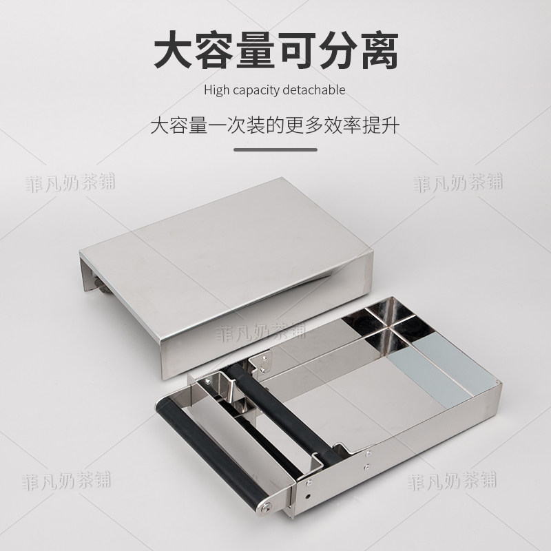 不锈钢抽屉式粉渣桶敲渣盒槽咖啡商用加厚半自动大容量咖啡机吧台