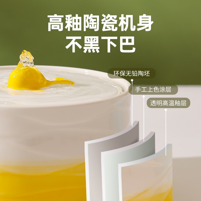 猫咪陶瓷饮水机流动活水宠物饮水器自动循环过滤狗喝水碗防黑下巴
