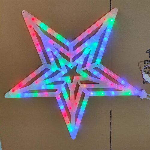 小彩灯闪灯串灯满天星灯户外树木亮化五角星星灯心形挂件装饰灯