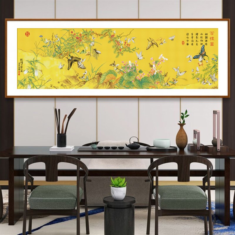 百蝶图十字绣2022新款线绣客厅大幅满绣郎世宁国画国风名画自己绣