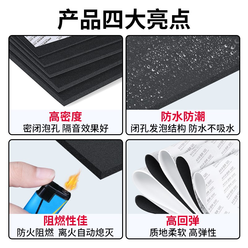 米乐奇空调外机隔音垫自粘阻燃保护罩防滴水挡雨板静音雨棚消音垫图片