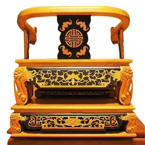 双色脱椅脱身拖椅神像座椅佛像宝座底座加高12寸16寸19寸木雕托椅