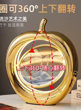 3d流沙画摆件客厅创意立体艺术沙漏办公室装饰品夜灯台灯生日礼物