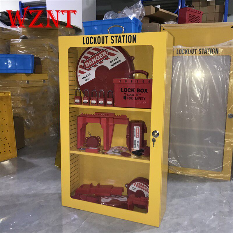 工业锁具工作站一体壁挂式透明带盖金属安全锁具站展示柜管理箱