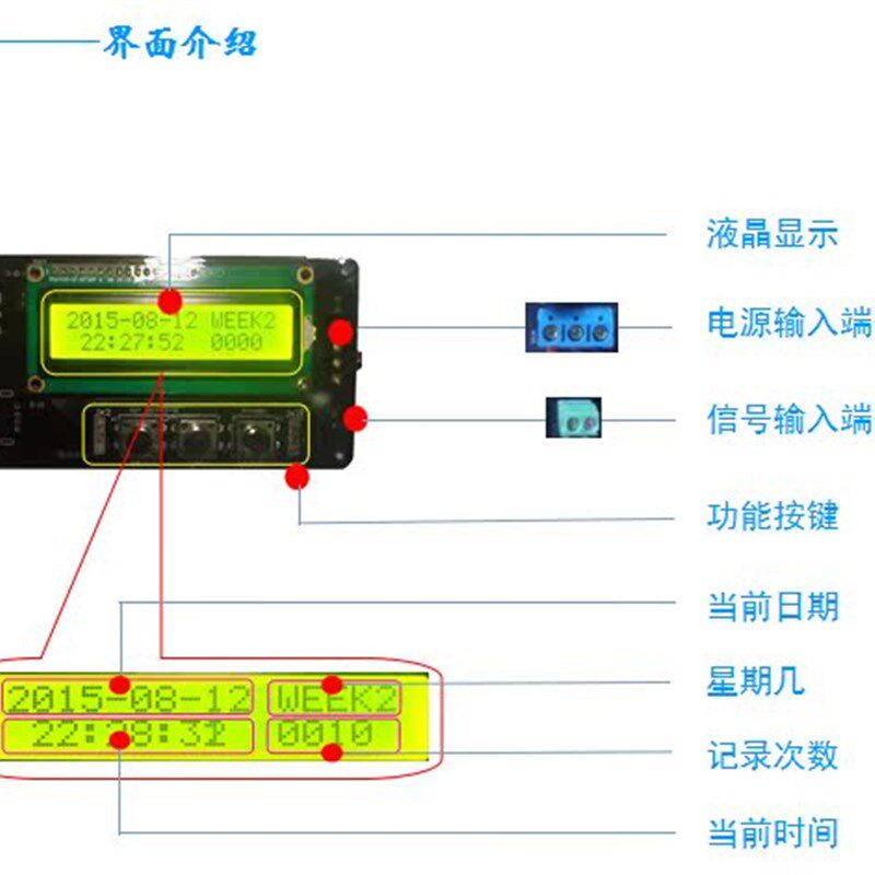 瞬间电流雷击浪涌脉冲击穿信号记录仪表时刻时间次数记时计数器板