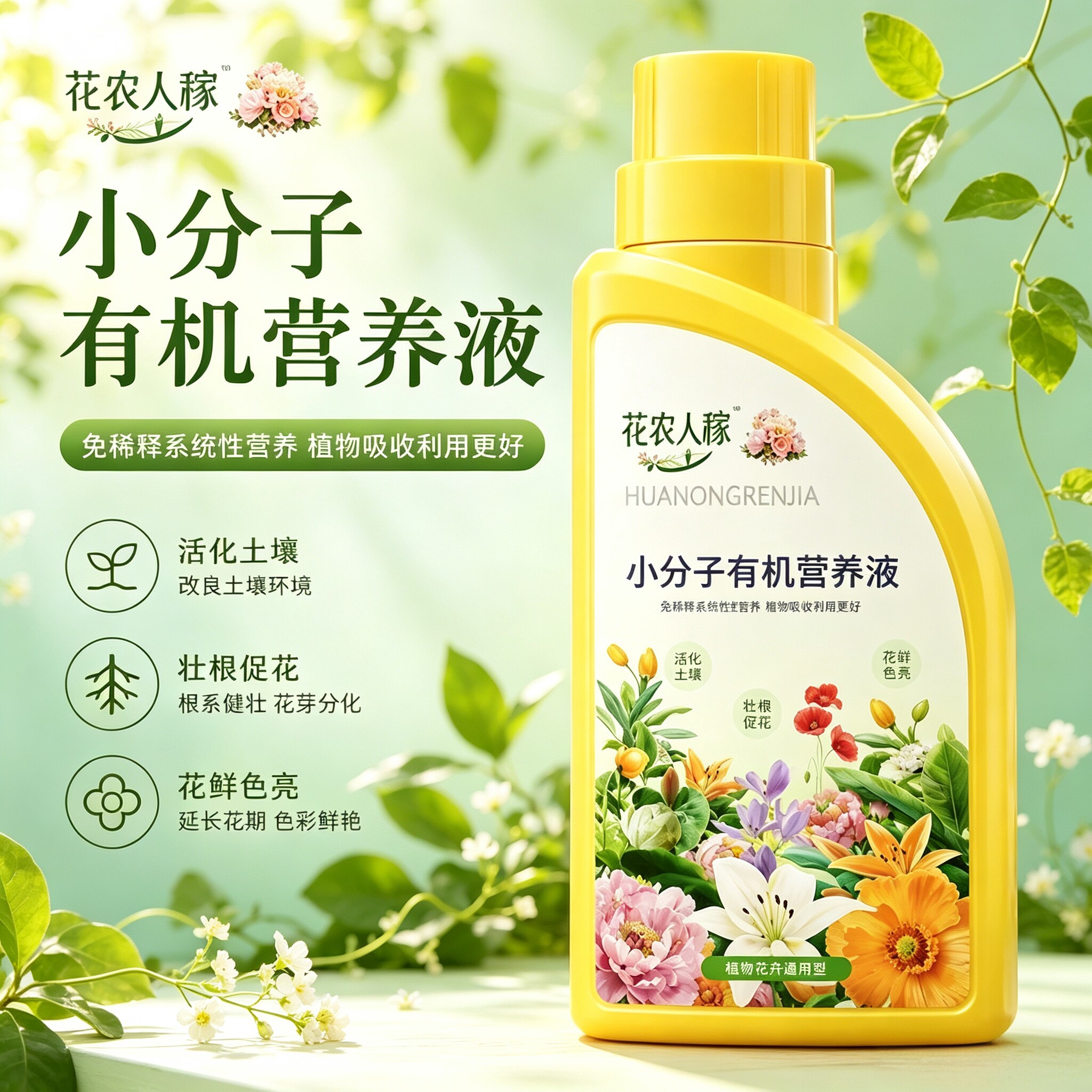 【全新升级】有机复活营养液专治黄叶促花肥料促生长枝繁叶HL