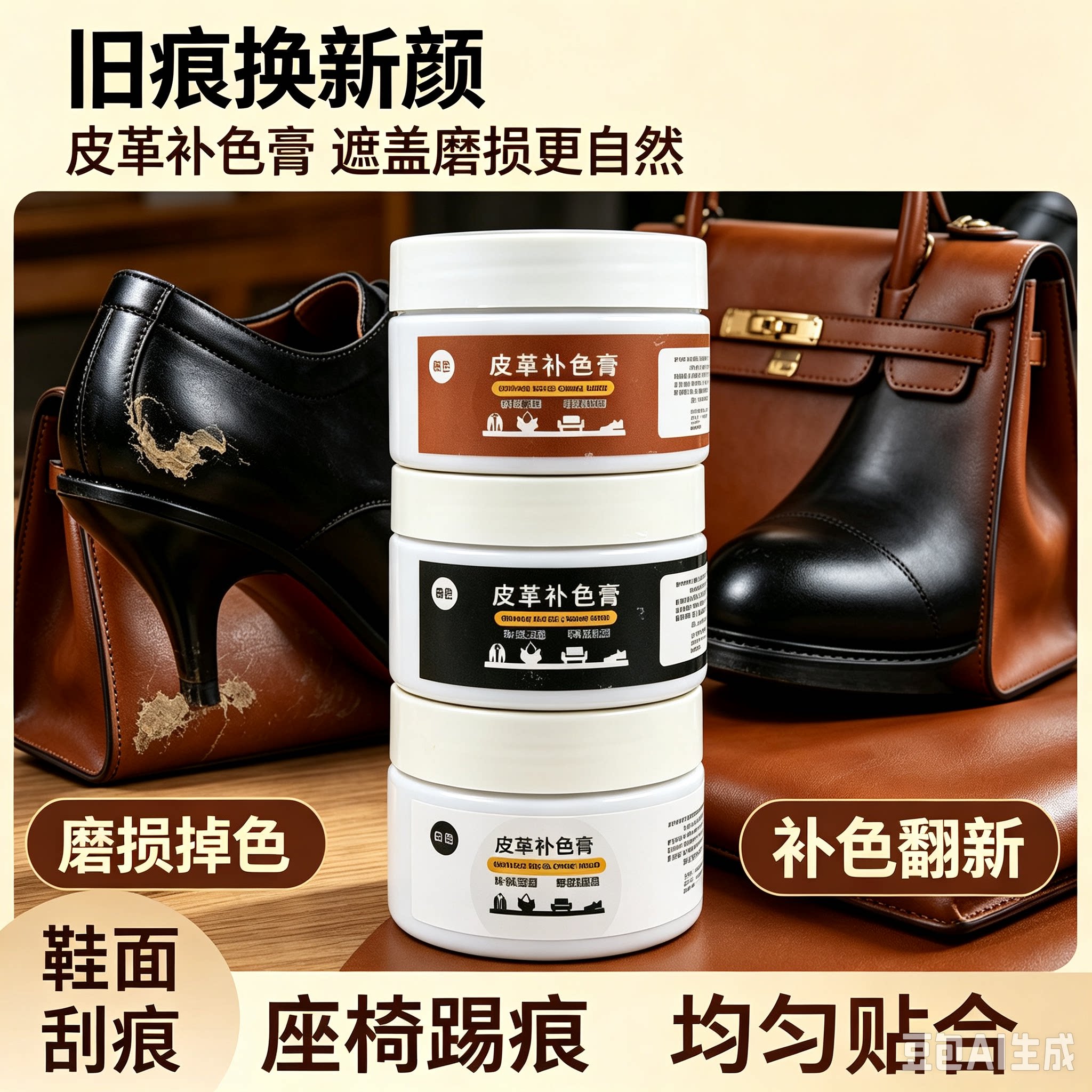 新款皮革补色膏皮具护理皮鞋补色皮衣上色沙发皮包翻新修复YY