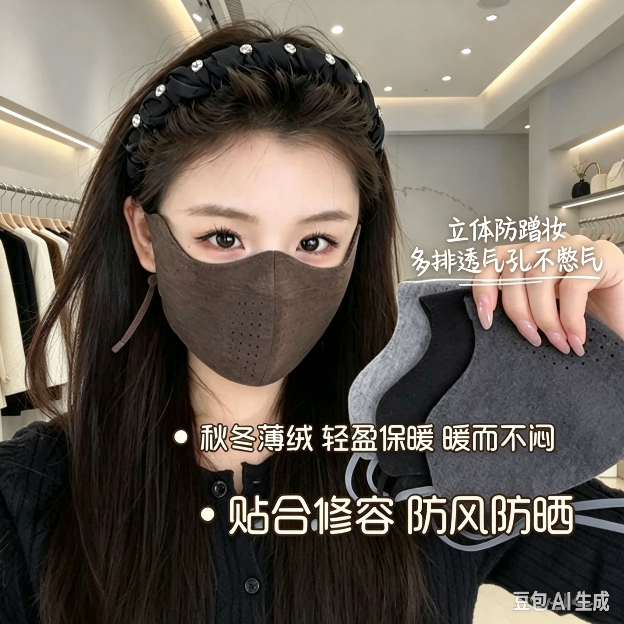 2027秋冬新款防晒防护口罩保暖面罩YY