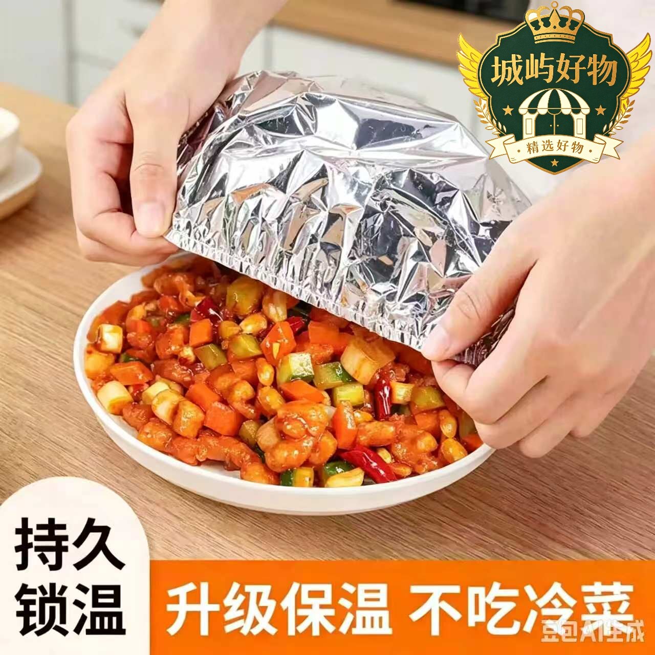 保鲜保温套冬天家用饭菜保温神器铝箔隔热膜保鲜菜罩餐桌防尘JC