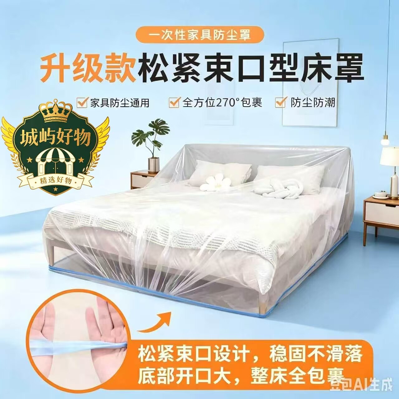 加大加厚一次性床罩床上保护新款耐磨防滑家具防尘床罩家用床套YY