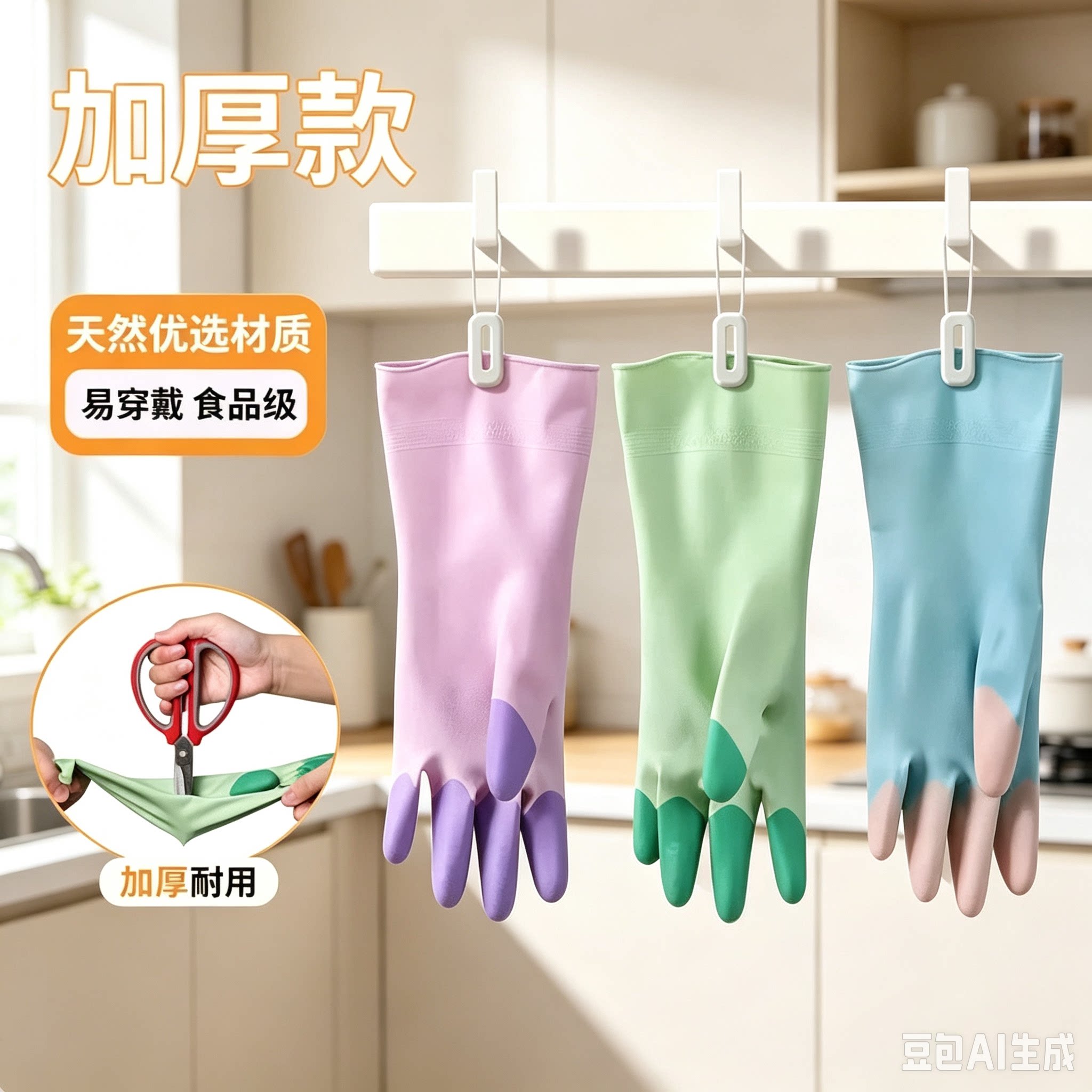 橡胶乳胶手套干家务用的劳保耐磨耐刮柔软舒适防水防油厨房用YY