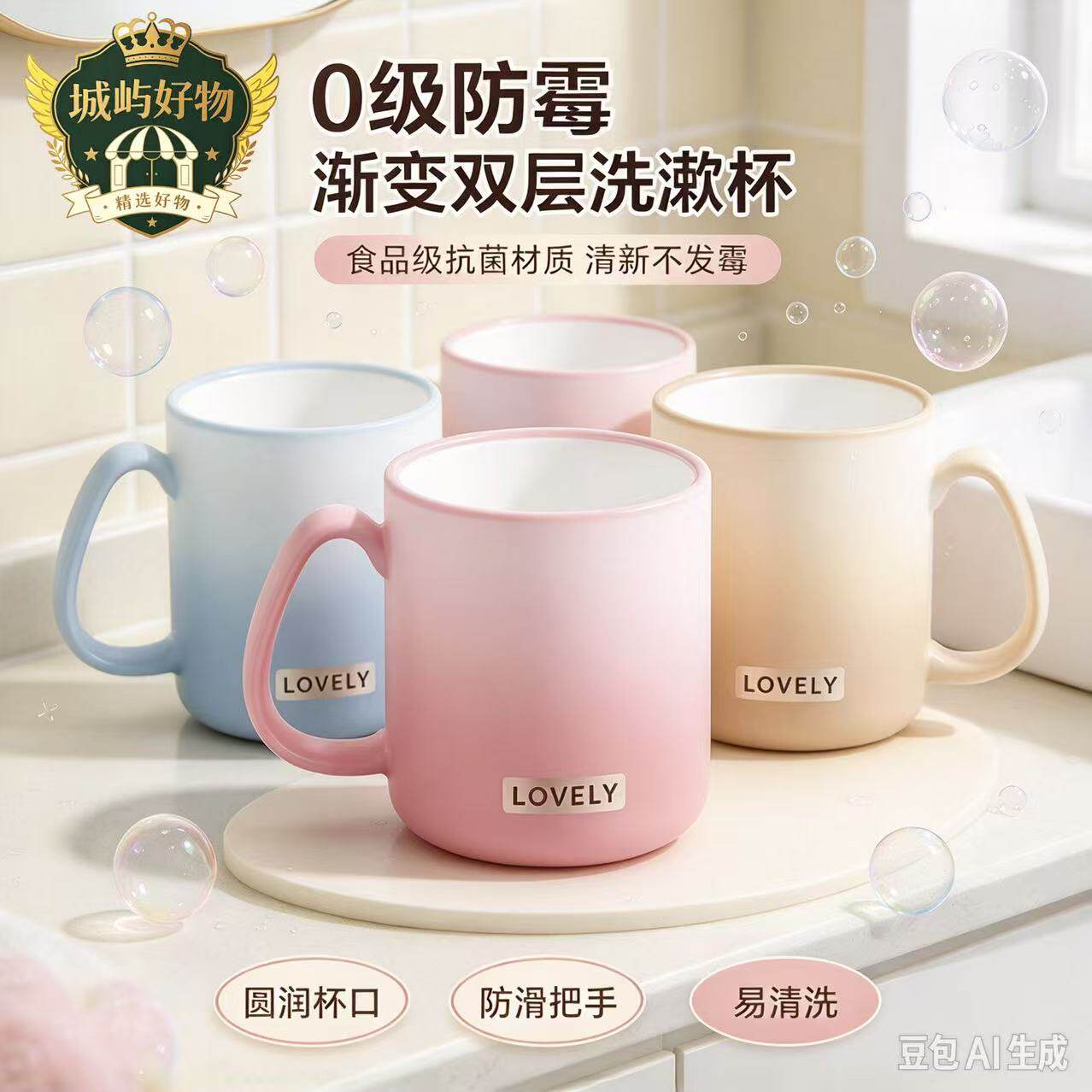 2026新款抗菌防霉漱口杯家用情侣学生加厚防摔刷牙杯洗漱杯牙缸ZY