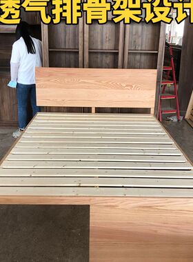 作点家具定制飘窗拼接床欧式简约实木榻榻米落地床架带储物箱体床