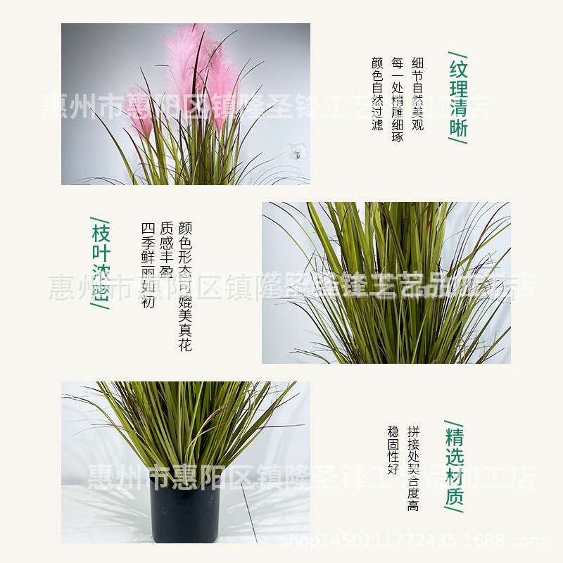 仿真芦苇盆栽造景洋葱草家居装饰仿真绿槙盆景狗尾巴草落地摆件