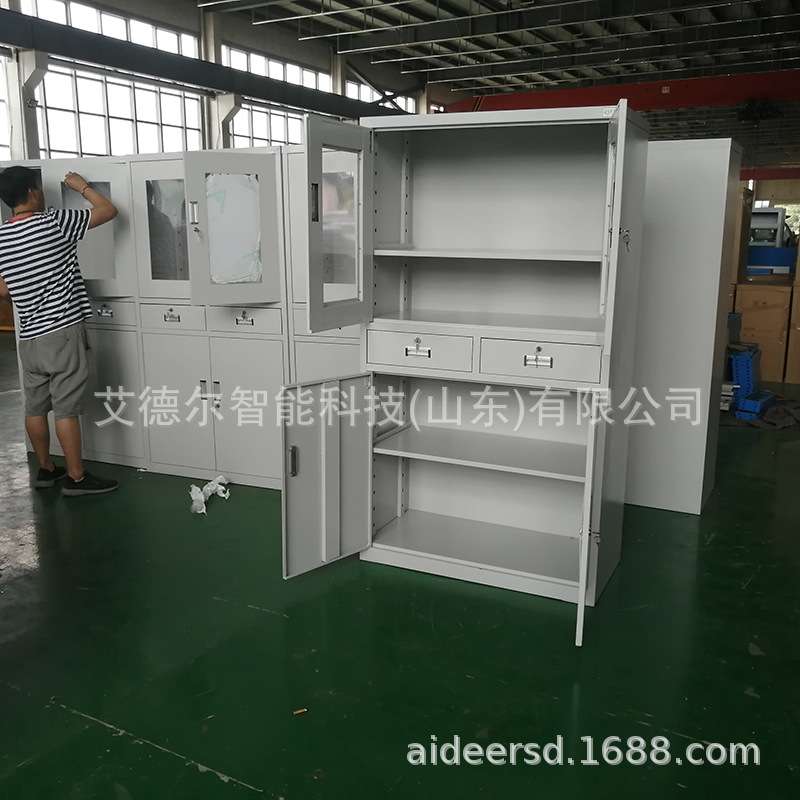 支持按需加工二明斗器械柜加厚文件柜四开门储物柜带抽屉工具柜
