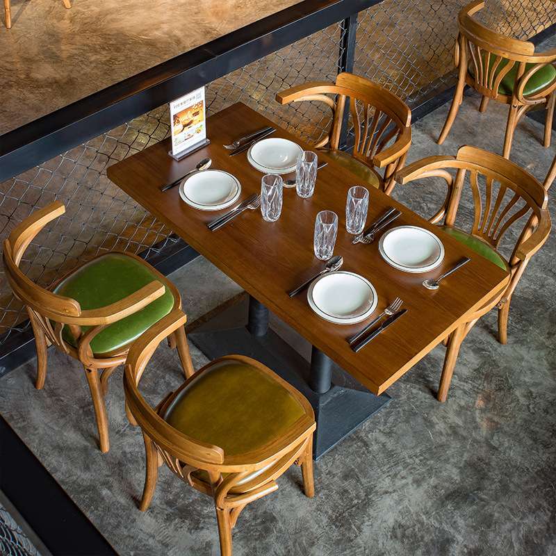 奶茶店高档实木桌咖啡厅桌椅汉堡甜品小吃饭店咖啡厅商用餐饮椅子