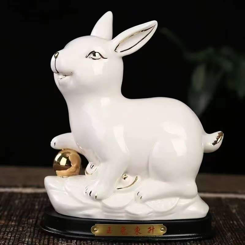 陶瓷羊风水摆件白瓷器十二生肖羊家装饰品家居招财风水摆设工艺品