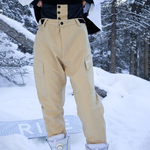 滑雪裤单板男双板宽松防水防风保暖D专业白色束腿哈伦裤滑雪服裤