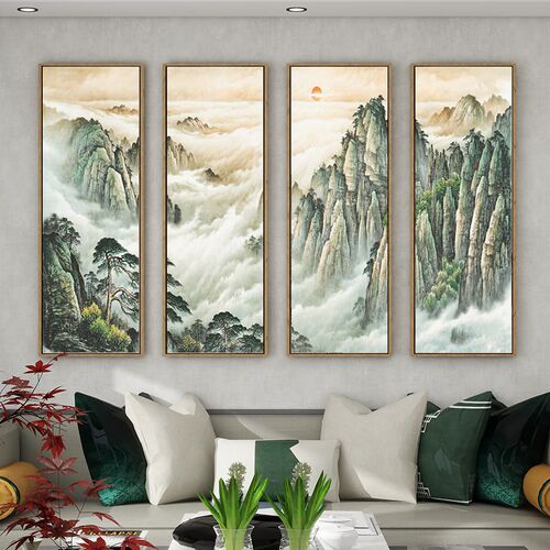 新中式装饰画客厅挂画玄关壁画水墨沙发背景墙禅意中国风墙画国画