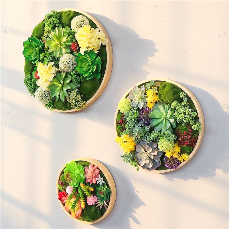 圆形装饰品绿植框壁挂花阳台挂件挂墙植物墙面装饰简约卧室田园风