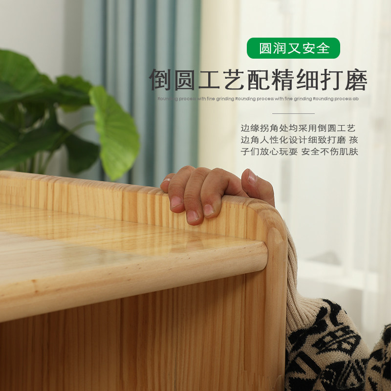 幼儿园实木玩具柜子蒙氏教具区角柜原木书包柜儿童收纳整理储物架