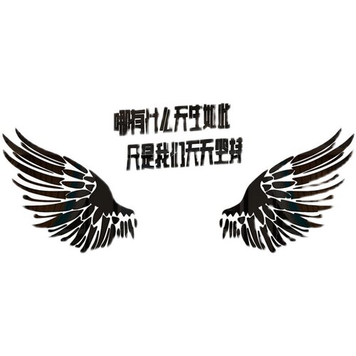 健身房网红打卡拍照翅膀装饰贴纸文化背景墙励志标语氛围挂画布置
