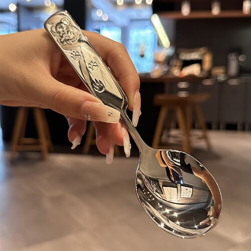 设计了一款考拉勺子~卡通316不锈钢儿童吃饭勺喝汤匙深头勺子