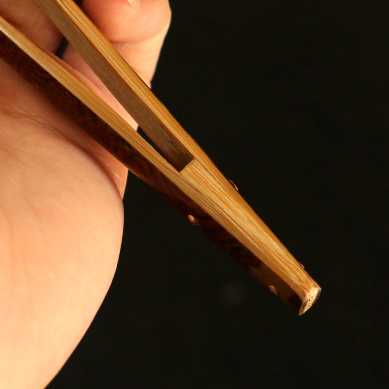 精品纯手工精工制作天然草湘妃竹茶夹竹茶具竹制茶杯夹子茶道配件