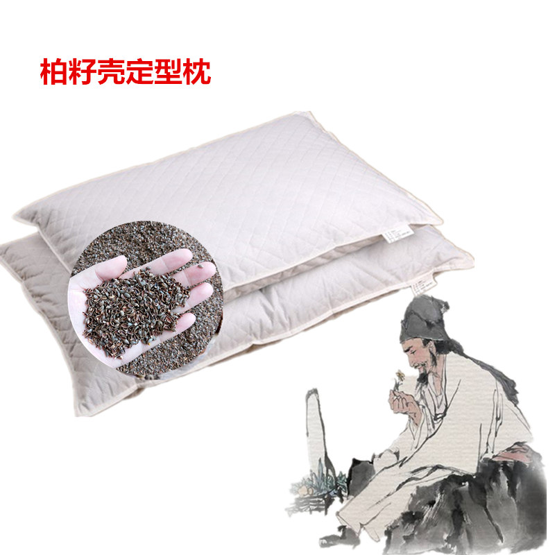 柏益思侧柏籽壳枕头单人枕芯双拉链乌黑头发严重失眠助眠按摩颈椎