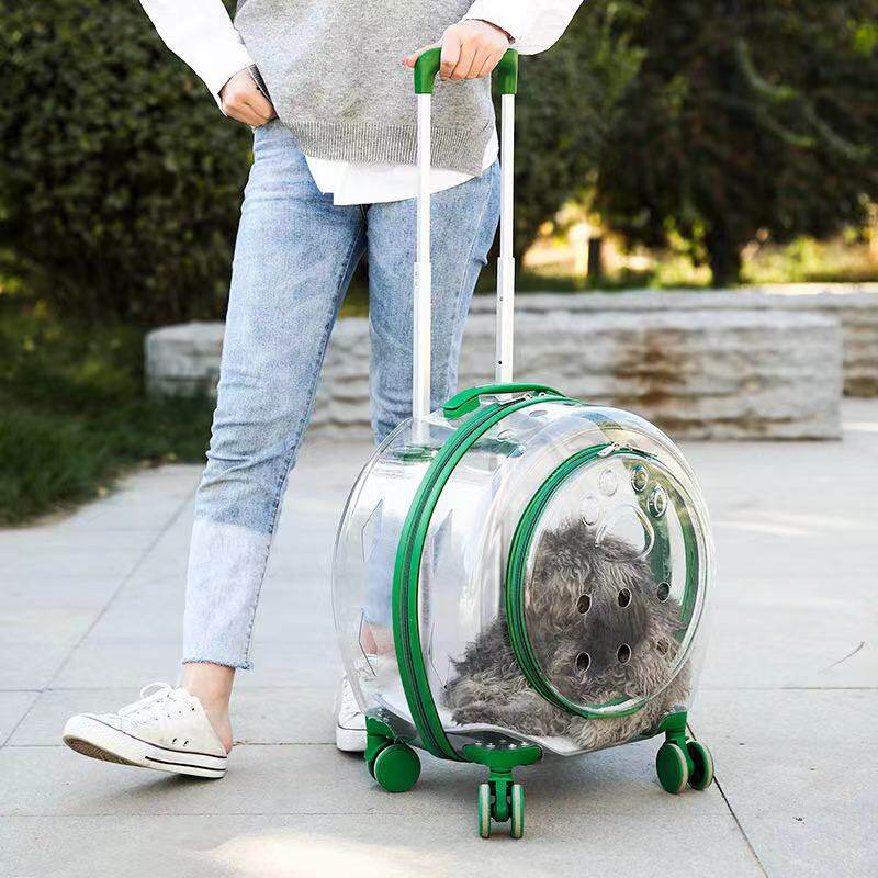 猫包外出便携拉杆箱太空舱狗狗背包背带包大容量透明宠物用品神器