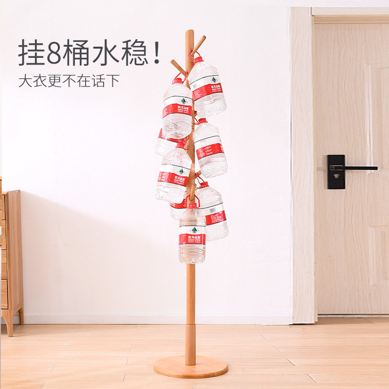 实木衣帽架子简约挂衣架落地卧室房间室内木质衣服架家用立式杆小