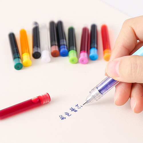 彩色替换墨囊儿童钢笔通用一次性墨水墨胆学生手账划重点做笔记用