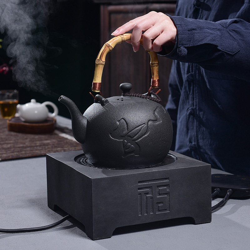 电陶炉煮茶器乌金石纯静音家用电磁炉陶壶煮茶壶陶瓷烧水壶电茶炉