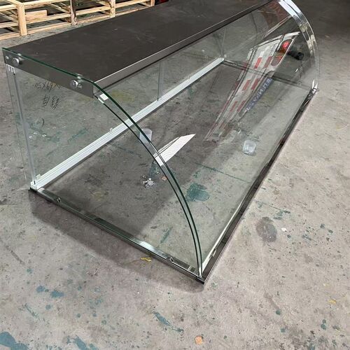 玻璃罩熟食店快餐售饭台钢化玻璃展示柜玻璃鱼嘴钢化玻璃展示定制