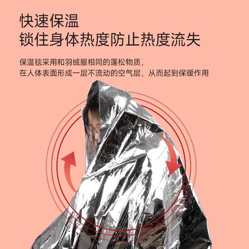 户外应急保温毯防风防寒野外装备聚酯薄膜锡箔地震救援包急救生毯