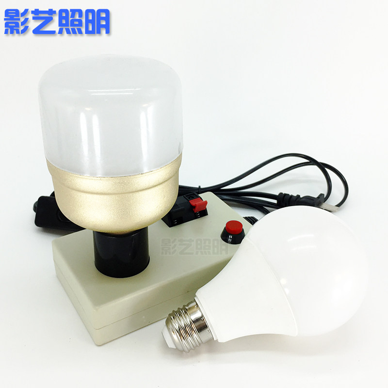 试灯盒led试灯线试灯器试灯夹灯泡测试E27螺口灯座试灯台开关线夹图片